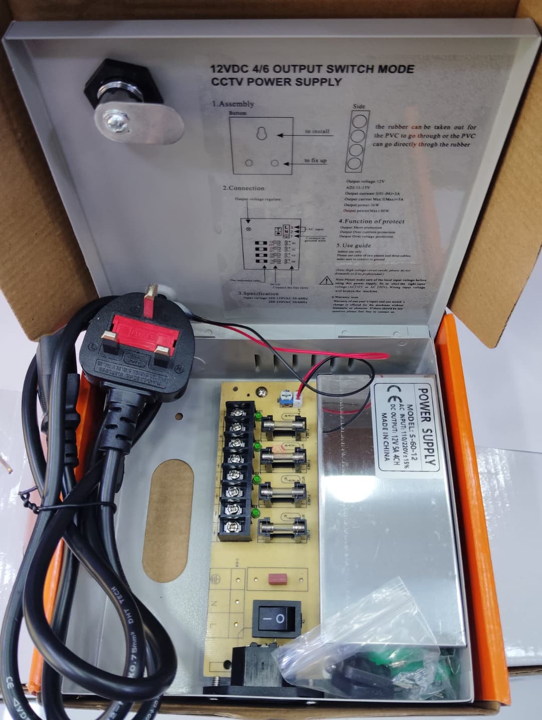 Power Supply 12V 5Ah + 4 Channel